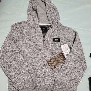 Half zip fleece lined sweater w hood